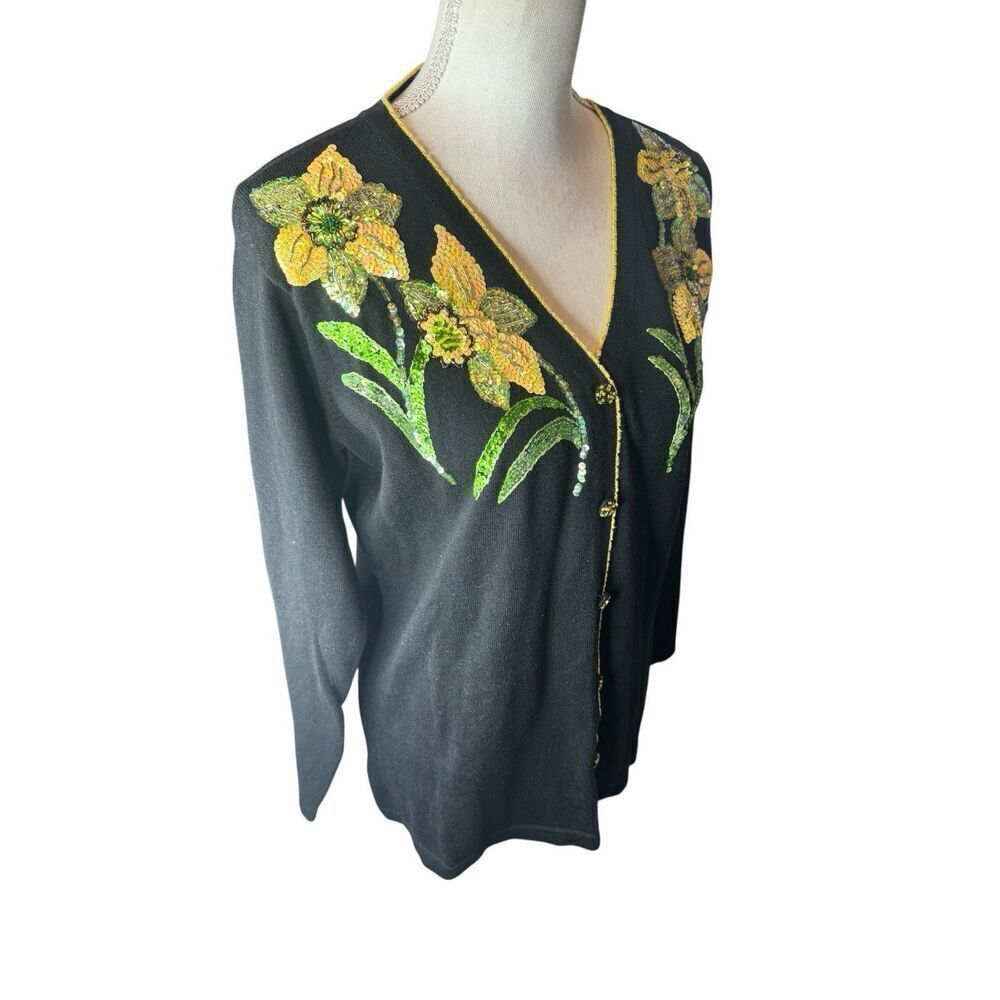 Storybook Knit Floral Butterfly Cardigan Size XS EUC - Picture 3 of 5